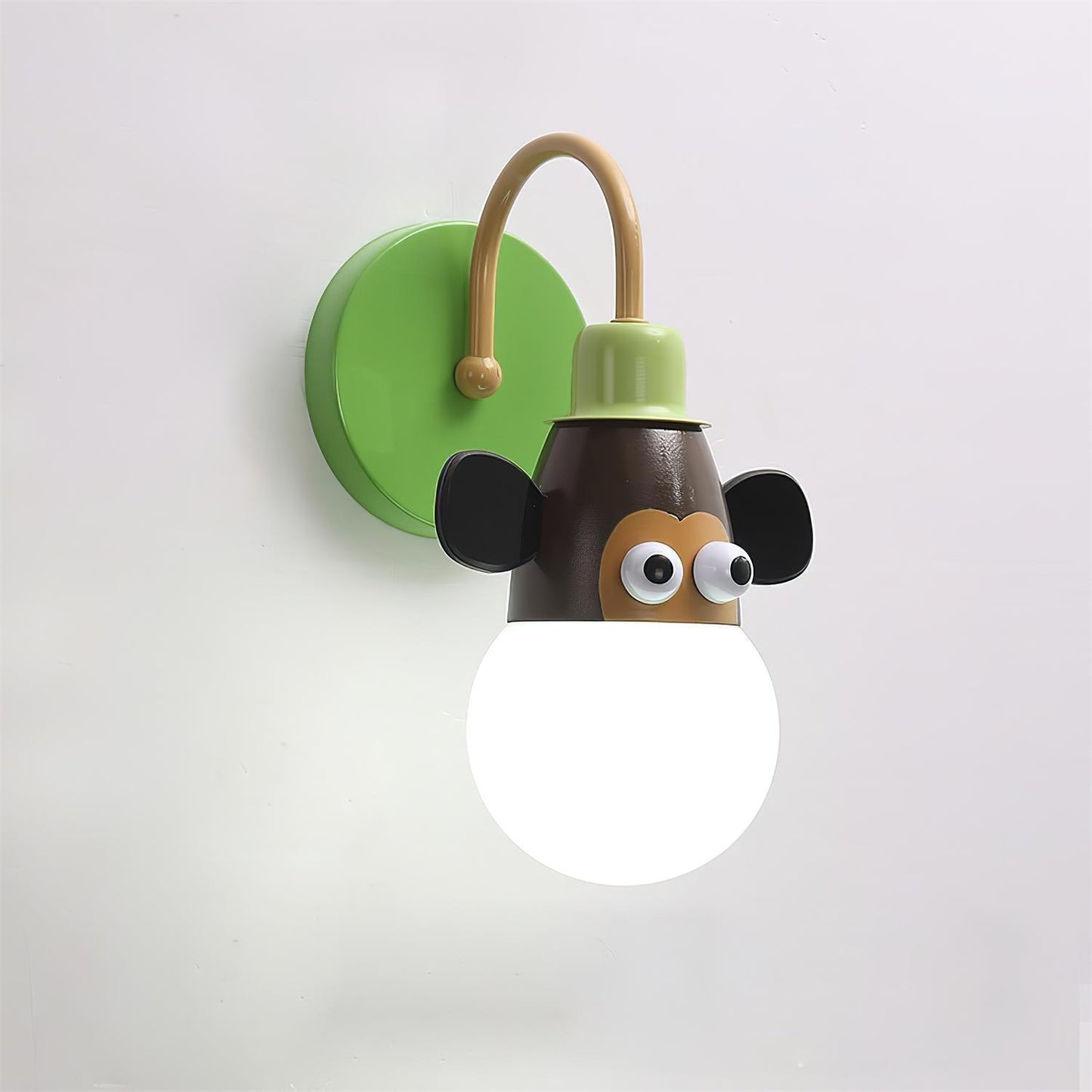 Cartoon Animal Kids Wall Lamp Dia 4.7″ x H 10.6″ / Dia 12cm x H 27cm / Green Wall lamp