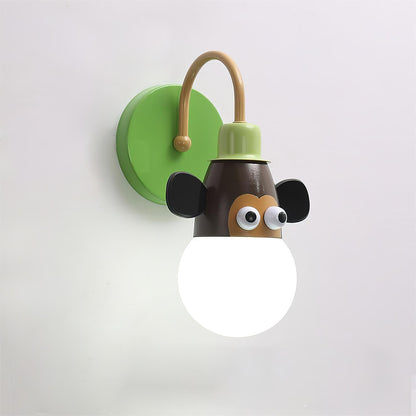 Cartoon Animal Kids Wall Lamp Dia 4.7″ x H 10.6″ / Dia 12cm x H 27cm / Green Wall lamp