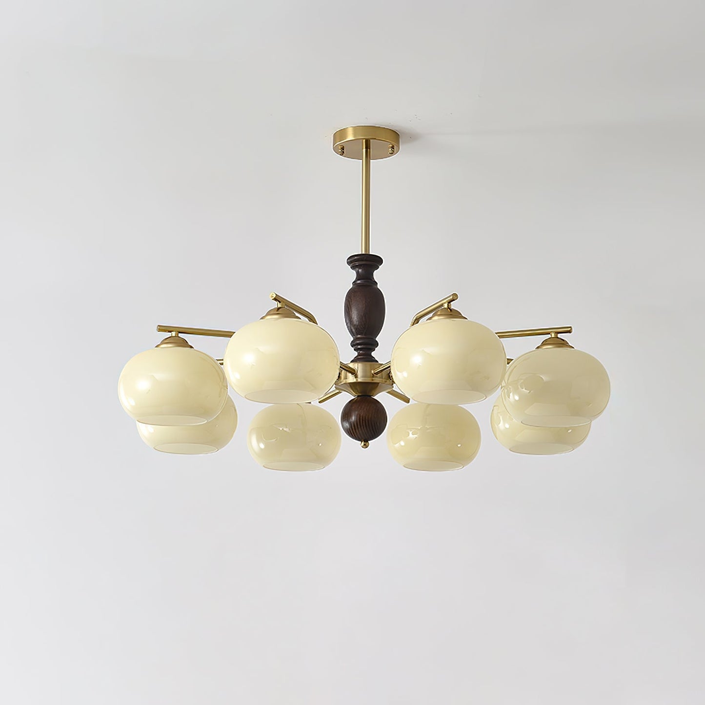 Walnut Beige Orb Chandelier Chandelier