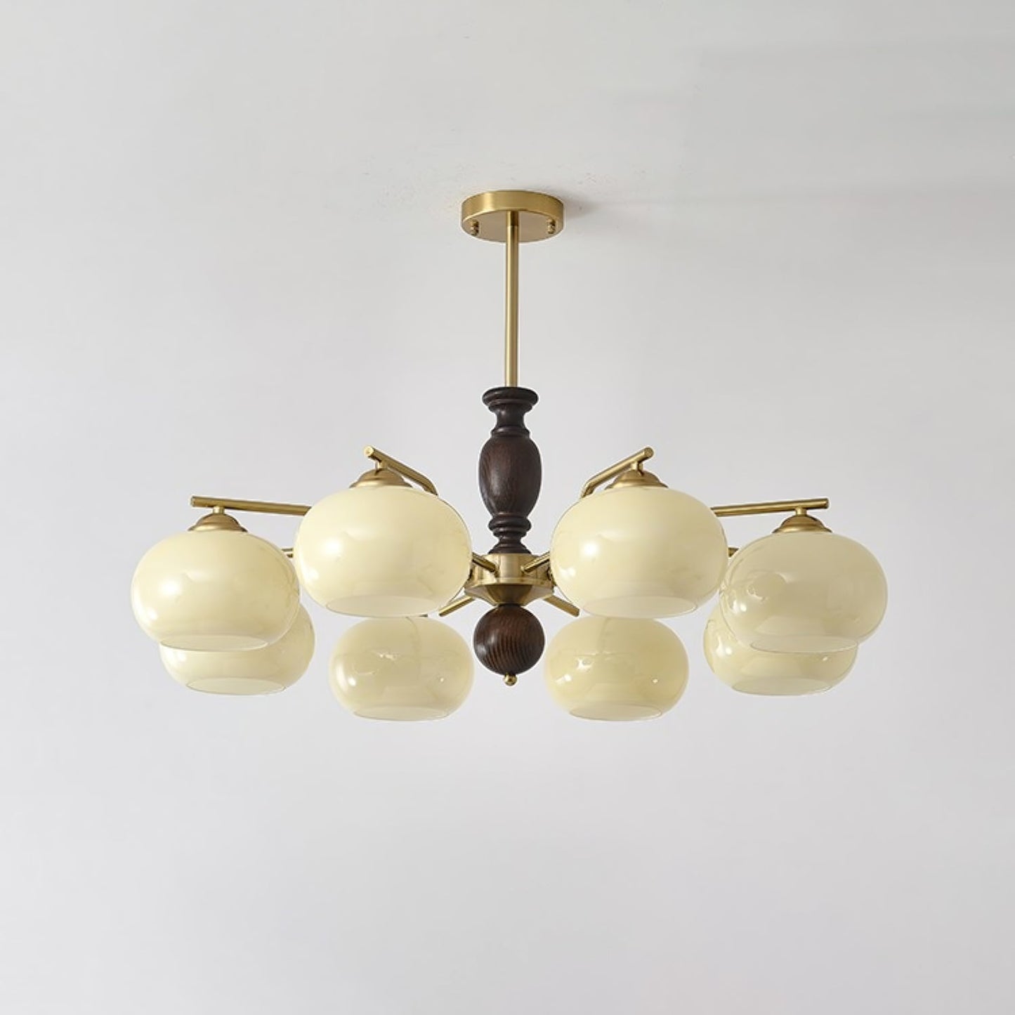 Walnut Beige Orb Chandelier Chandelier