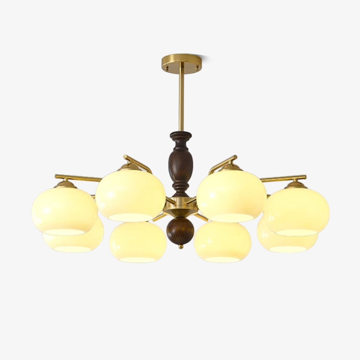Walnut Beige Orb Chandelier Chandelier