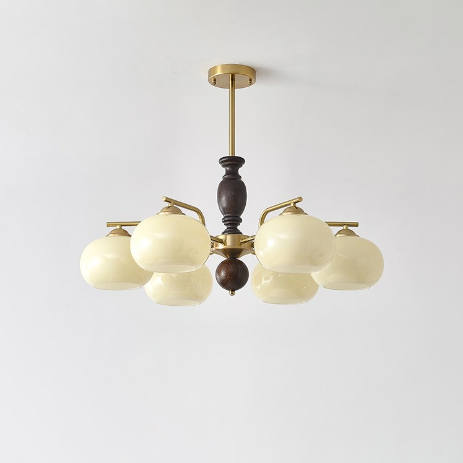 Walnut Beige Orb Chandelier Chandelier
