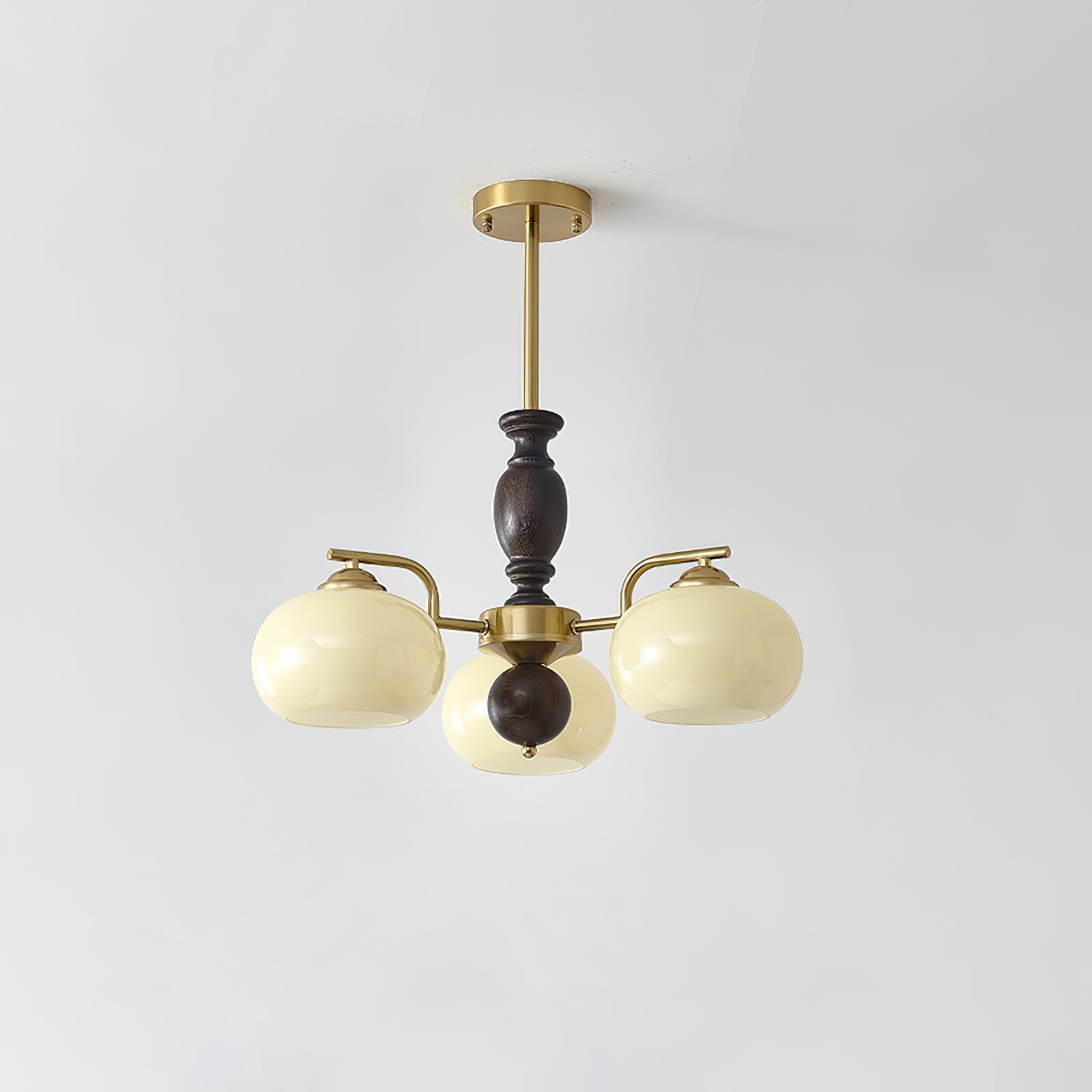 Walnut Beige Orb Chandelier Chandelier