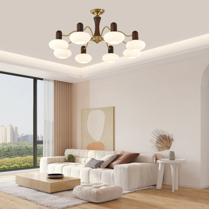 Walnut Color Embrace Chandelier Chandelier