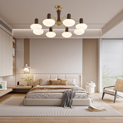 Walnut Color Embrace Chandelier Chandelier