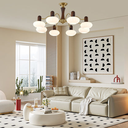 Walnut Color Embrace Chandelier Chandelier