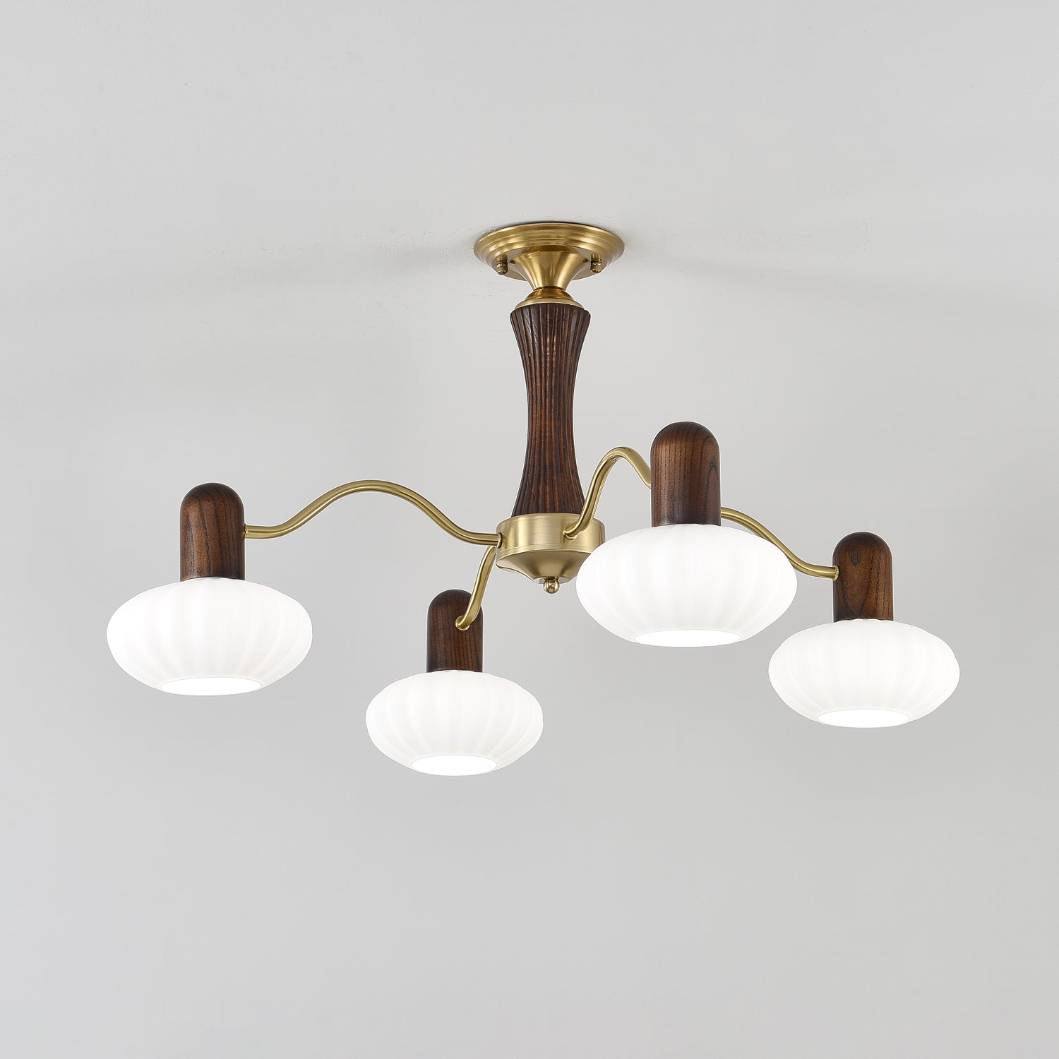 Walnut Color Embrace Chandelier Chandelier