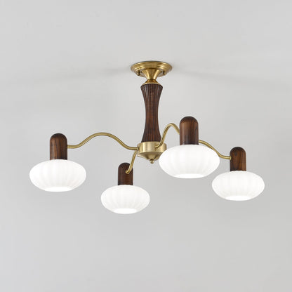 Walnut Color Embrace Chandelier Chandelier