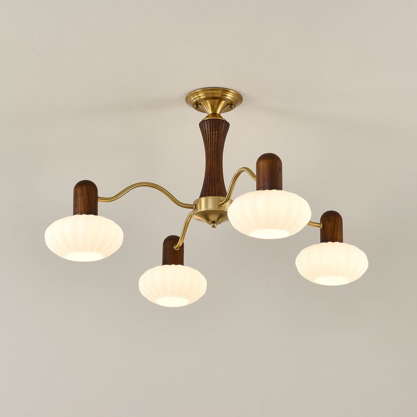 Walnut Color Embrace Chandelier Chandelier