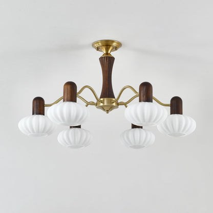 Walnut Color Embrace Chandelier Chandelier