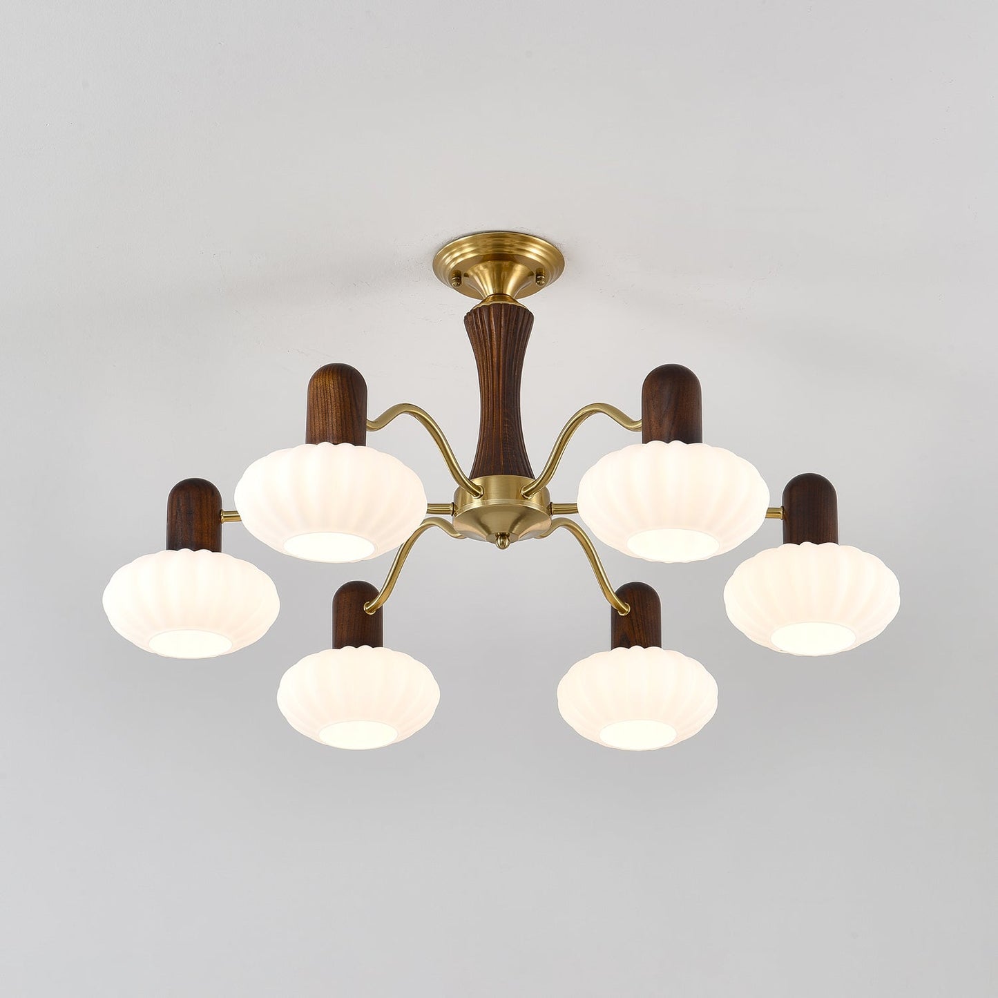 Walnut Color Embrace Chandelier Chandelier