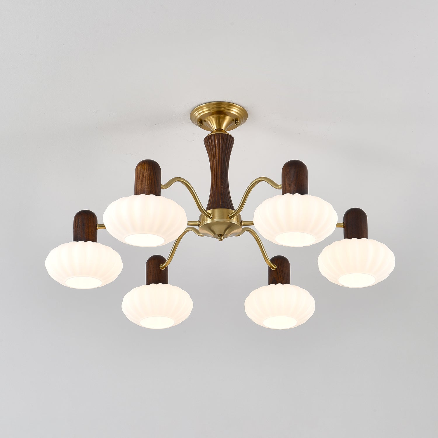 Walnut Color Embrace Chandelier Chandelier