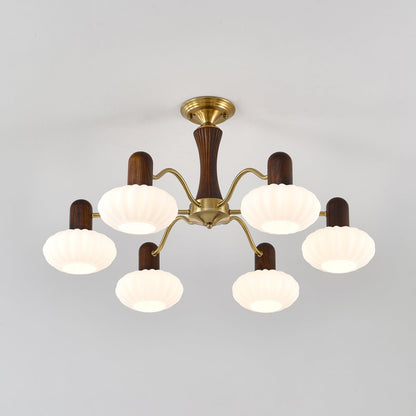 Walnut Color Embrace Chandelier Chandelier