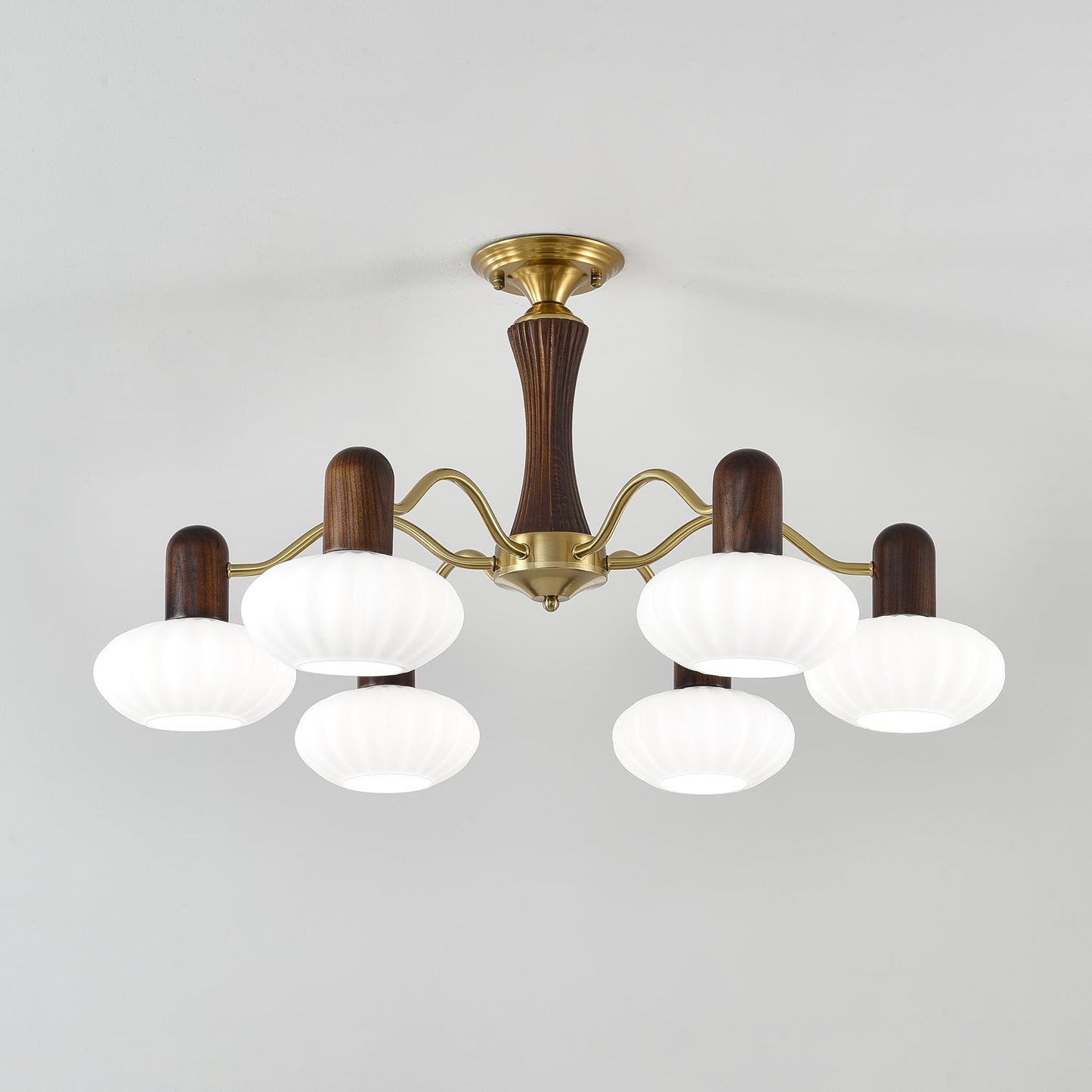 Walnut Color Embrace Chandelier Chandelier