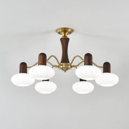 Walnut Color Embrace Chandelier Chandelier