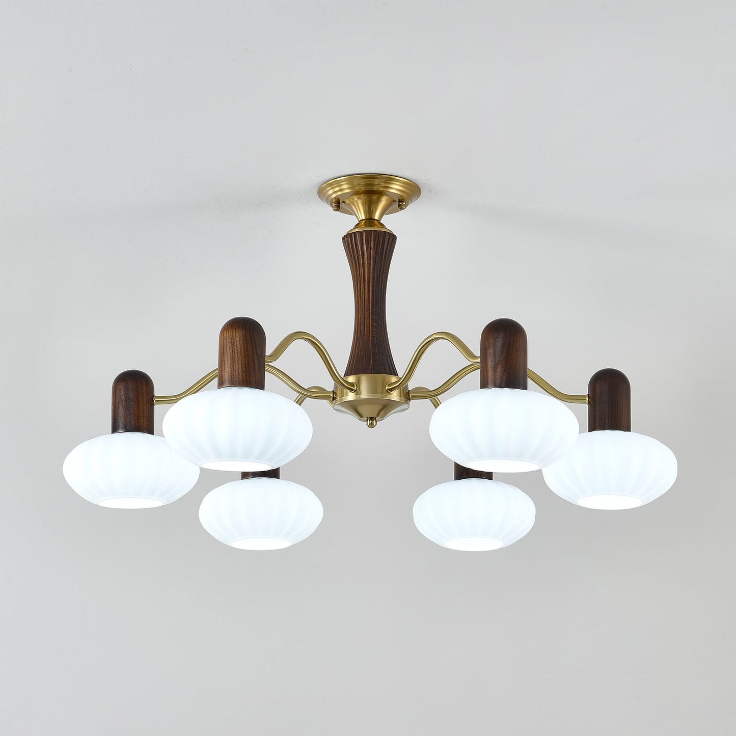 Walnut Color Embrace Chandelier Chandelier
