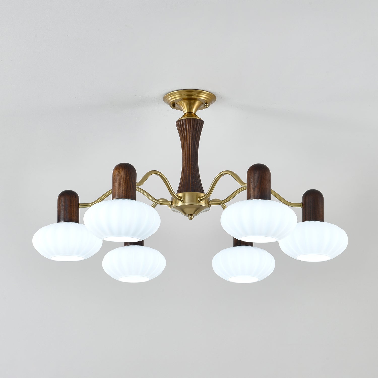 Walnut Color Embrace Chandelier Chandelier