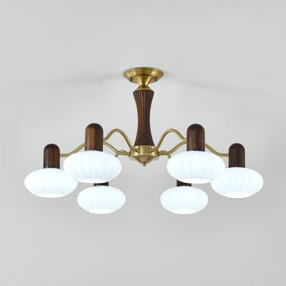 Walnut Color Embrace Chandelier Chandelier