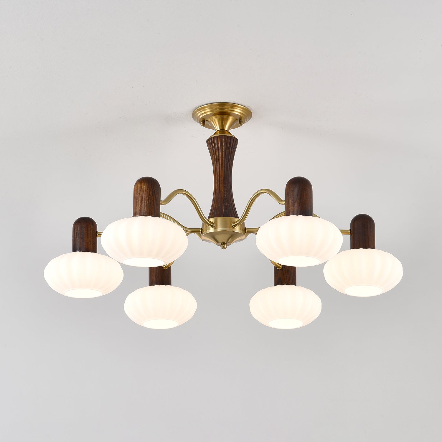 Walnut Color Embrace Chandelier Chandelier