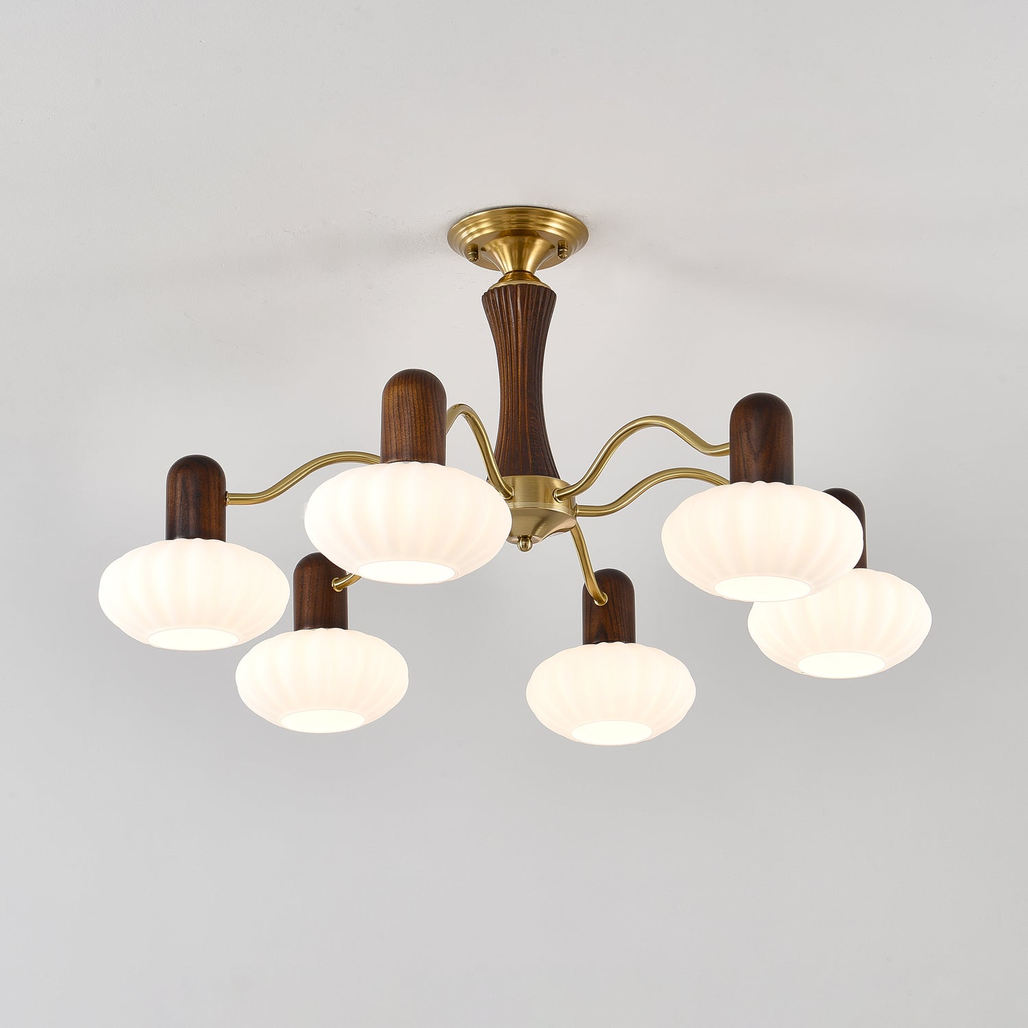Walnut Color Embrace Chandelier Chandelier