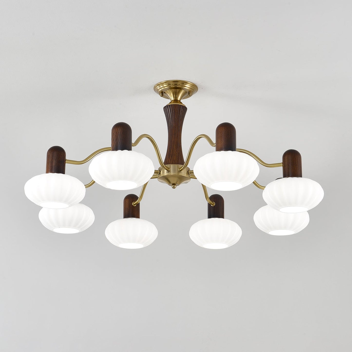 Walnut Color Embrace Chandelier Chandelier