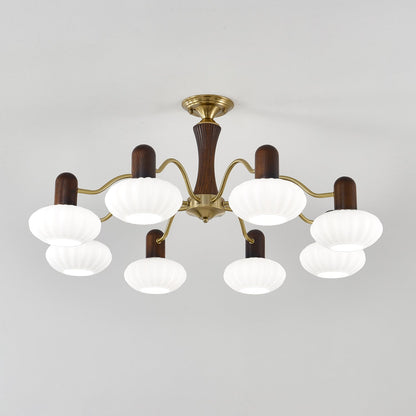 Walnut Color Embrace Chandelier Chandelier