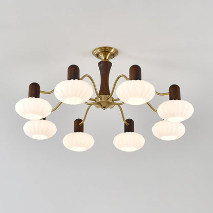 Walnut Color Embrace Chandelier Chandelier