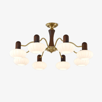Walnut Color Embrace Chandelier Chandelier
