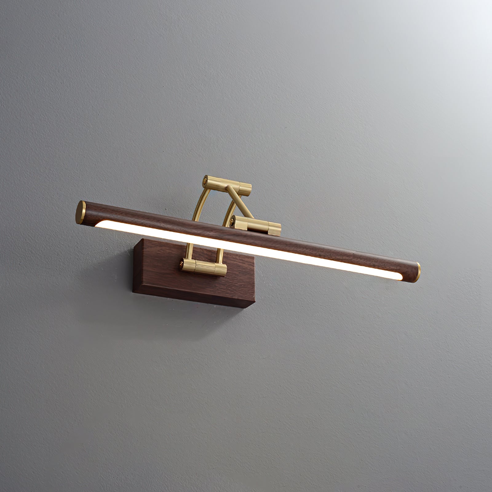 Walnut Color Linear Adjustable Wall Light Dia 15.7″ x H 3.9″ / Walnut Color & Warm Light / Single Wall lamp