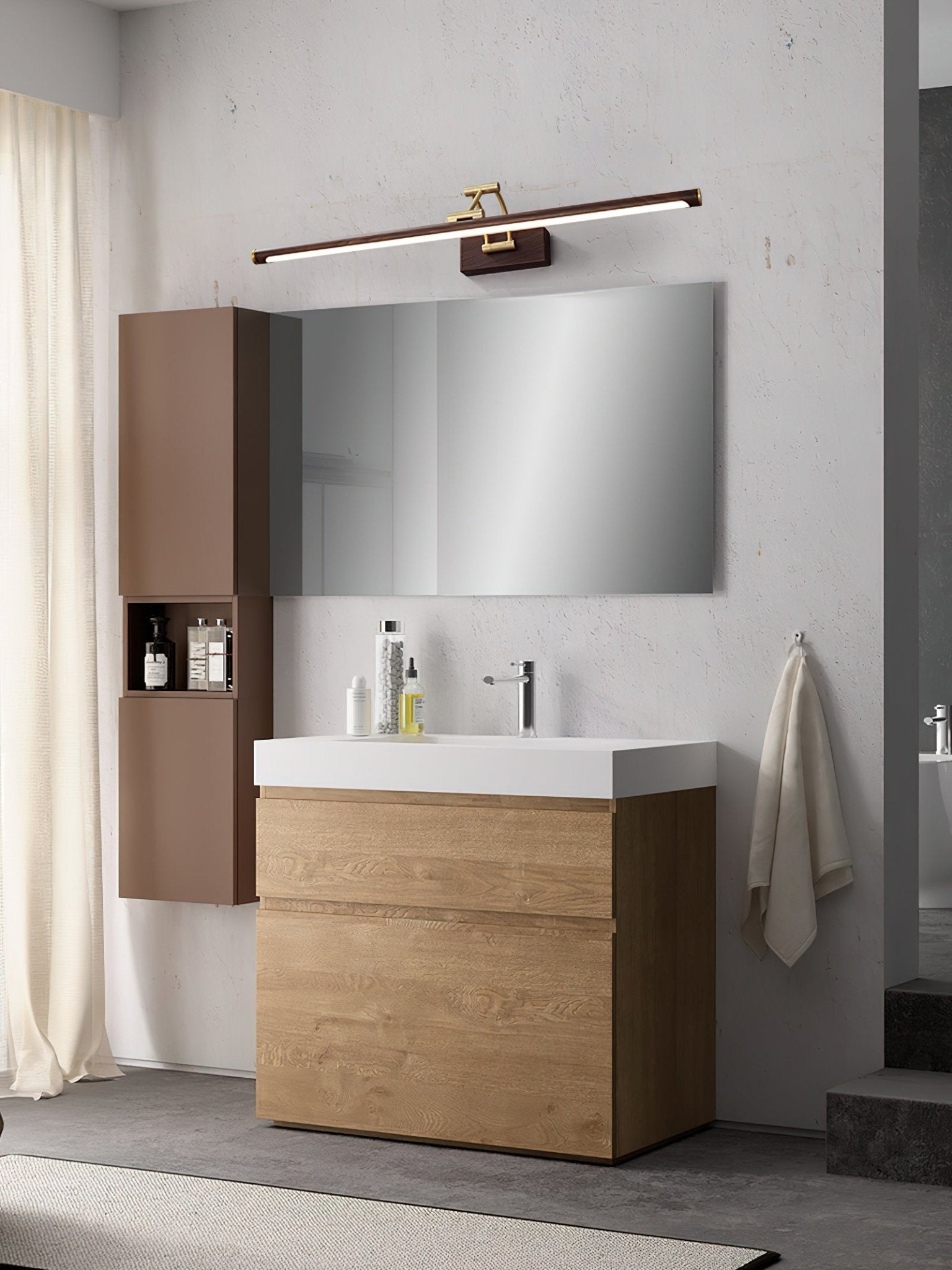 Walnut Color Linear Adjustable Wall Light Wall lamp