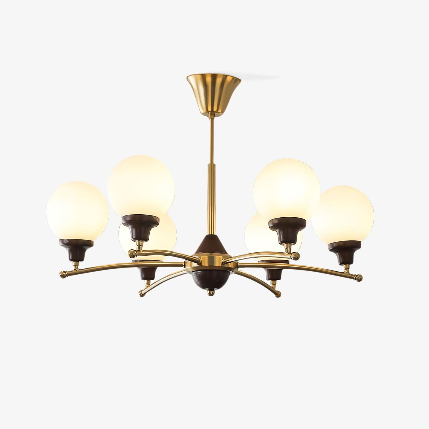 Walnut Glass Ball Chandelier Chandelier