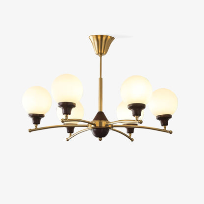 Walnut Glass Ball Chandelier Chandelier