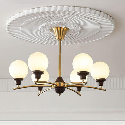 Walnut Glass Ball Chandelier 6 Heads Size: Dia 27.6″ x H 17.7″ / Dia 70cm x H 45cm / Gold Chandelier