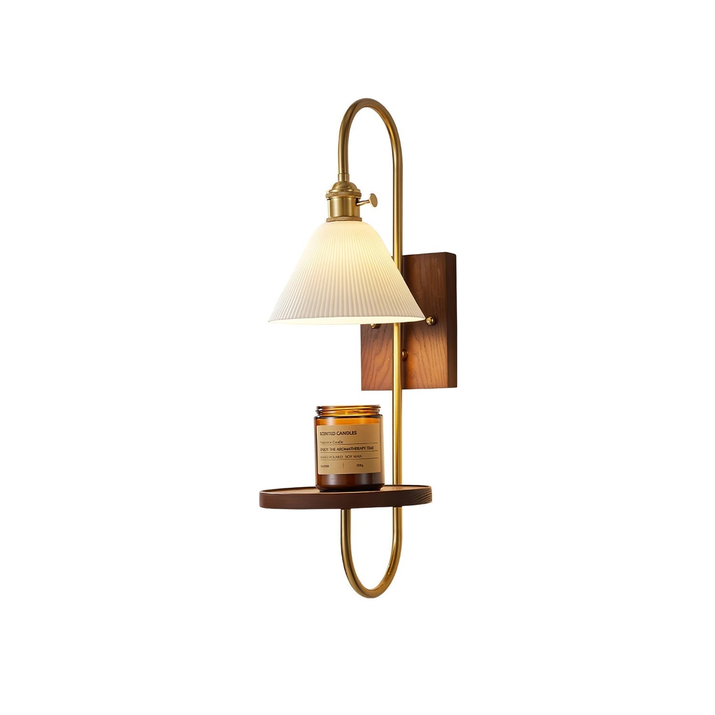 Walnut Shelf Sconce Wall lamp
