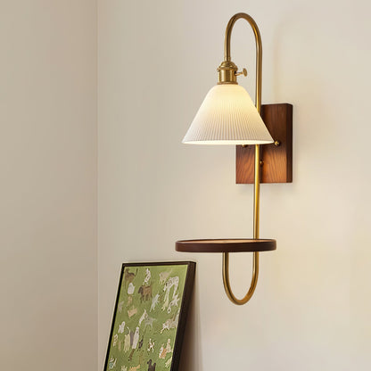 Walnut Shelf Sconce Wall lamp