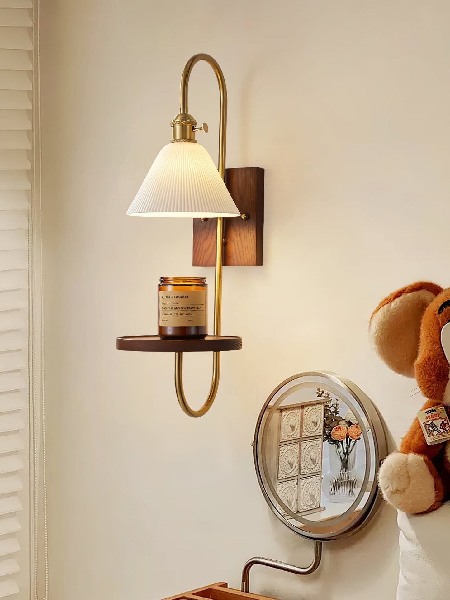 Walnut Shelf Sconce Wall lamp