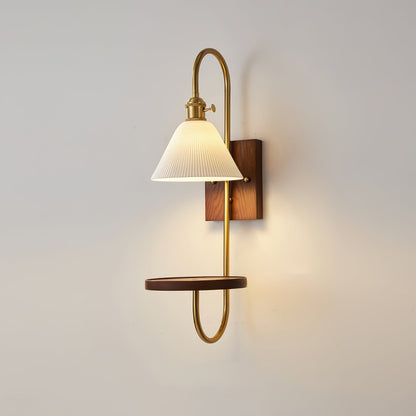 Walnut Shelf Sconce Wall lamp