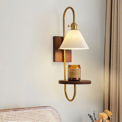 Walnut Shelf Sconce Wall lamp