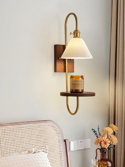 Walnut Shelf Sconce Wall lamp