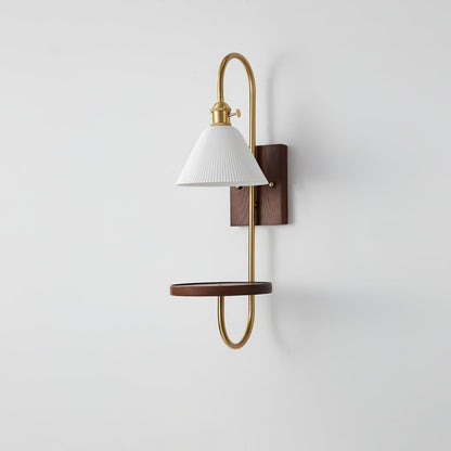 Walnut Shelf Sconce Wall lamp