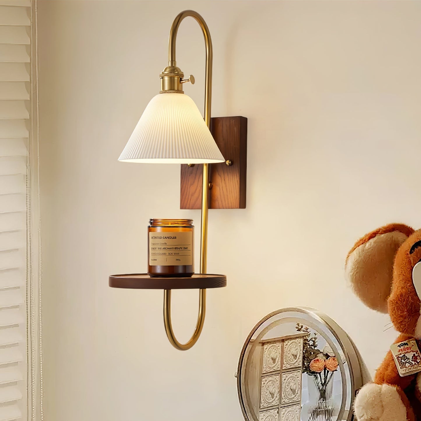 Walnut Shelf Sconce Wall lamp