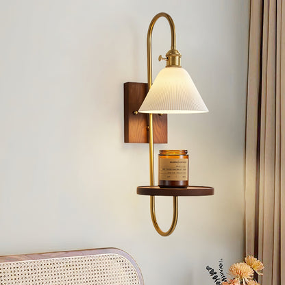 Walnut Shelf Sconce Wall lamp