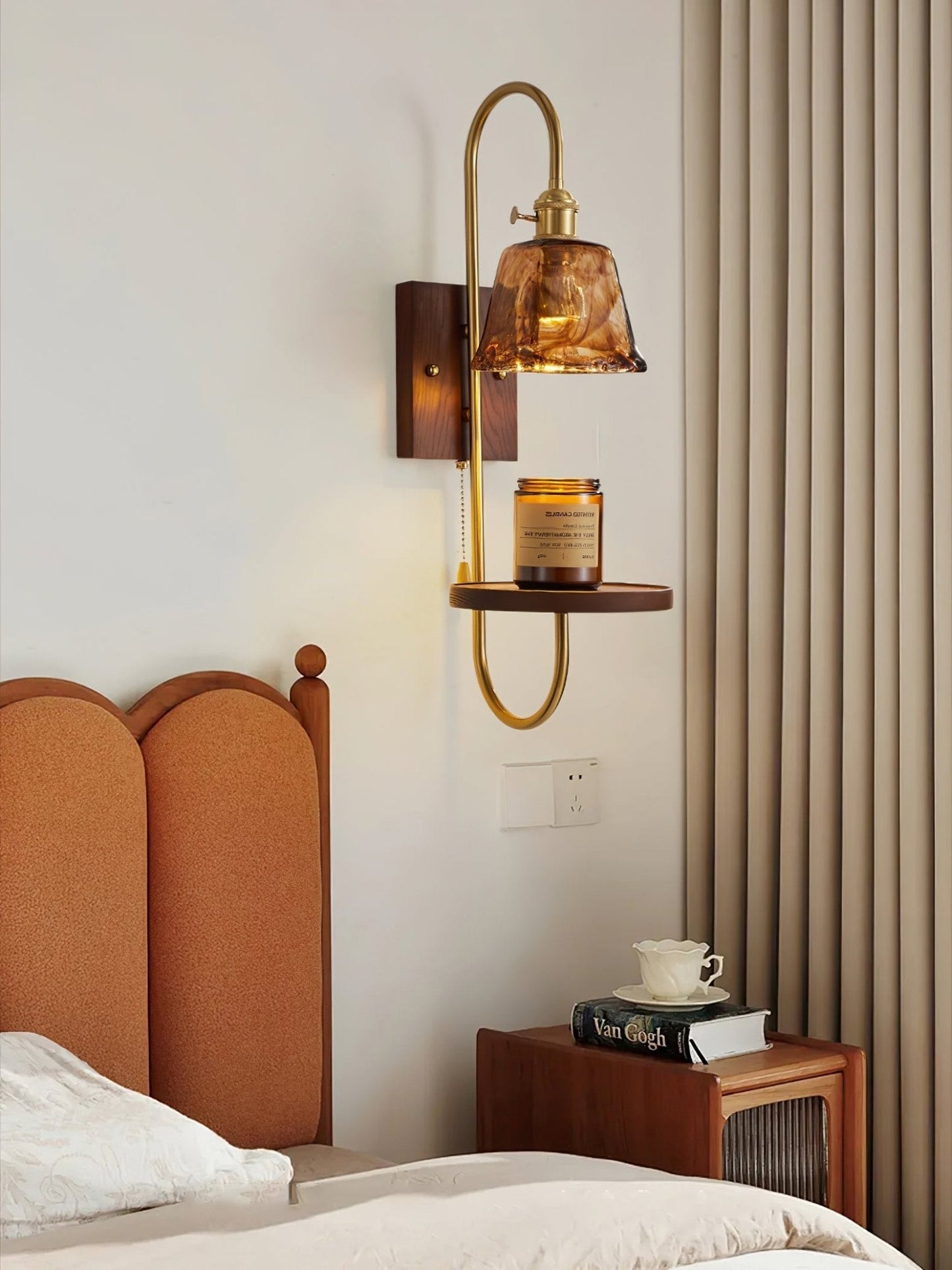 Walnut Shelf Sconce Wall lamp