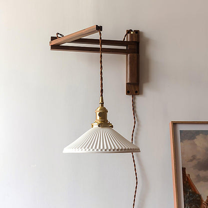Walnut Swing Arm Wall Lamp Wall lamp