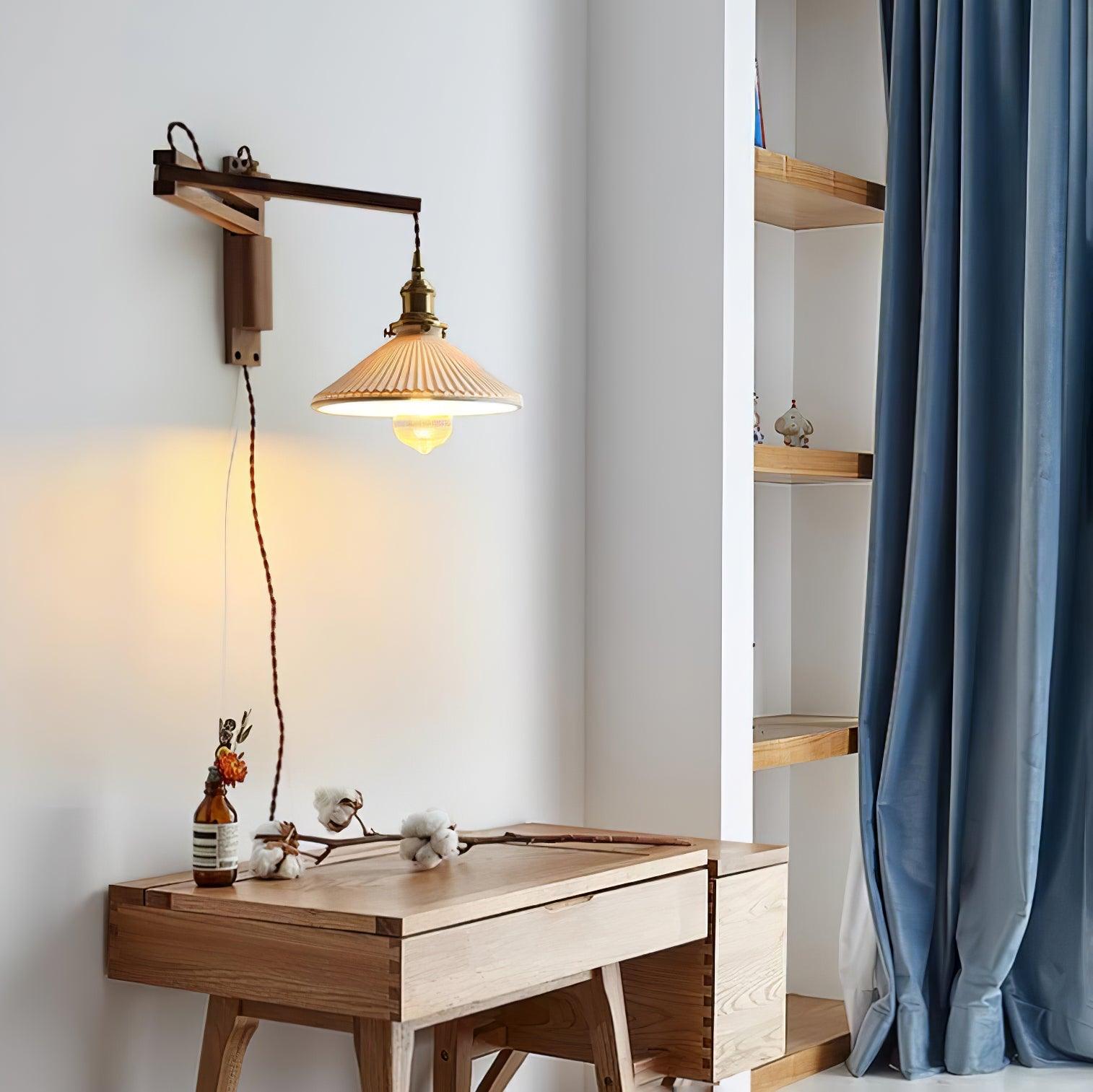 Walnut Swing Arm Wall Lamp Wall lamp