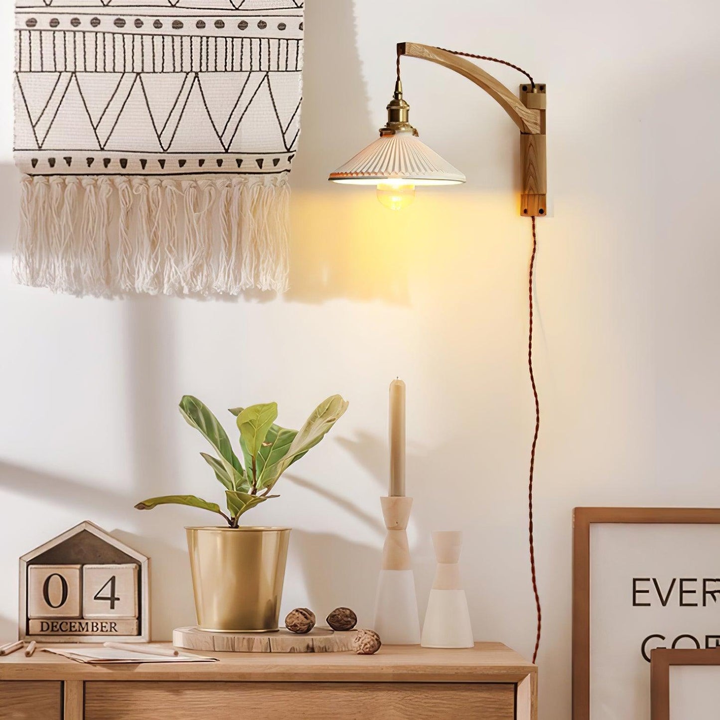 Walnut Swing Arm Wall Lamp Wall lamp