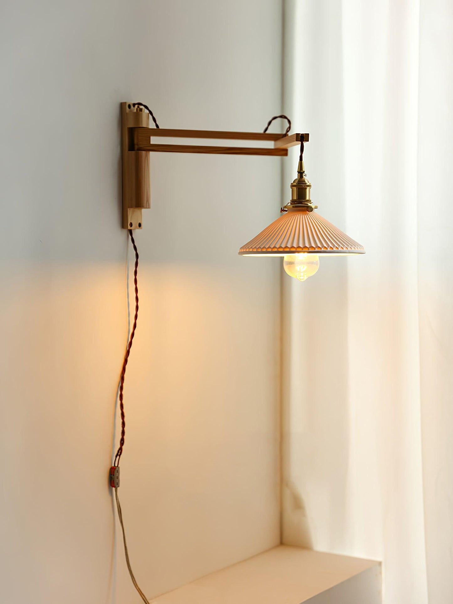 Walnut Swing Arm Wall Lamp Wall lamp