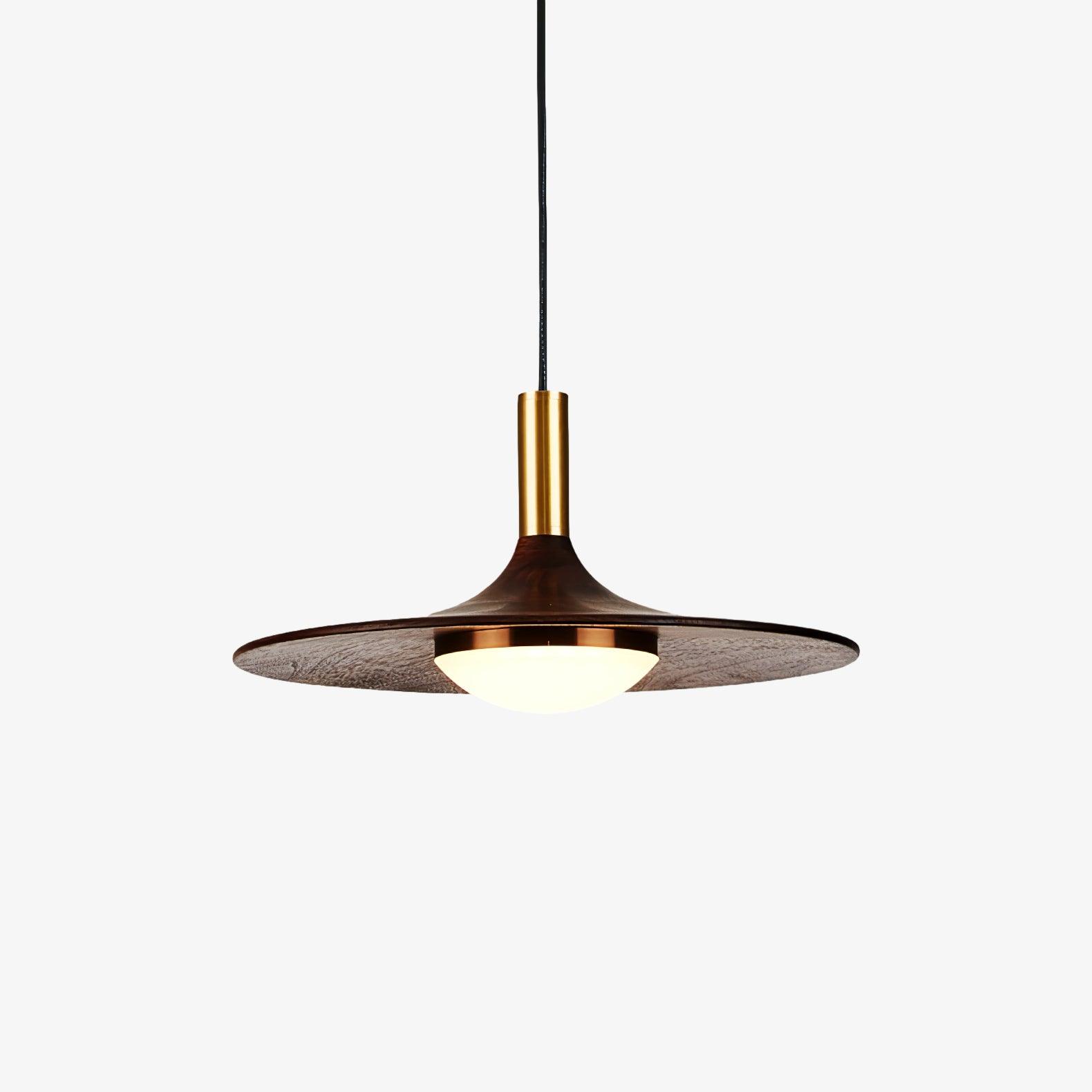 Walnut Wood Dish Pendant Light Pendant light