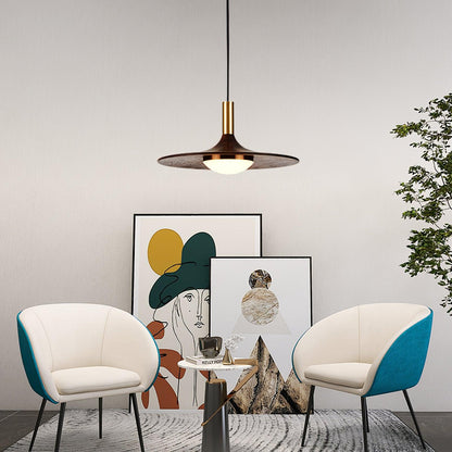 Walnut Wood Dish Pendant Light Pendant light