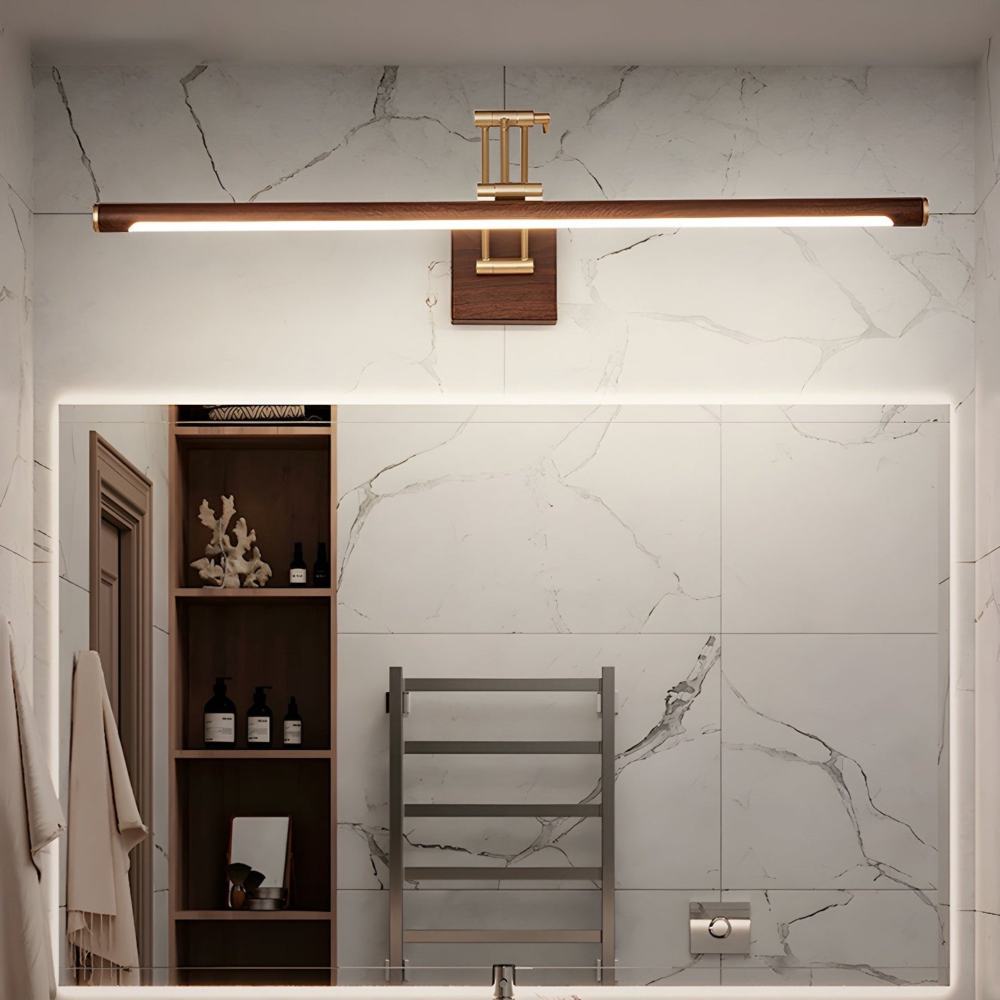 Walnut Color Linear Adjustable Wall Light Wall lamp